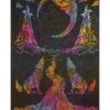Wolf Howling to the Moon Wall Hanging Handmade Cotton Tapestry 84"x54" inch VTrendz