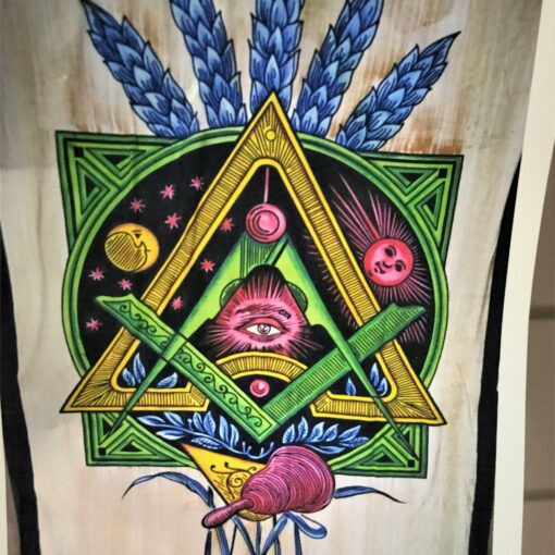 Freemason Wall Hanging Handmade Cotton Tapestry 84"x54" inch