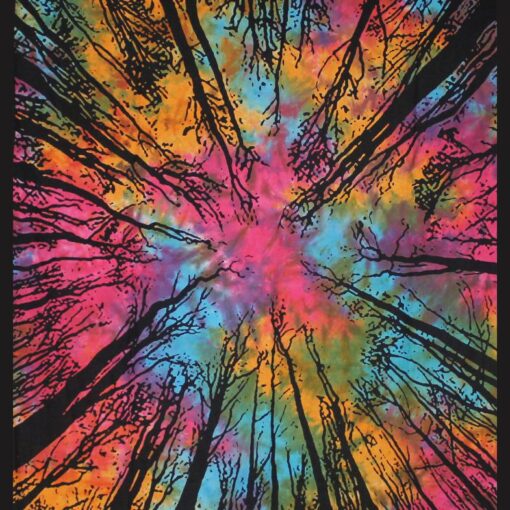 Forest Sky Tapestry Wall Hanging Handmade Cotton Tapestry 84" x 54" inch