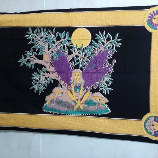 Lucky Fairy Wall Hanging Handmade Cotton Tapestry 84" x 54" inch