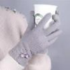 Gloves w/Bow and Soft Fur Lining Touch Sensitive