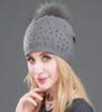 Bling RealFur with Detachable Fur PomPom Beanies