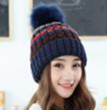 Cableknit Multicolored Sherpa Lined with Pompom