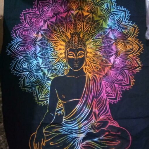 Buddha Tiedye Poster Wall Hanging Handmade Cotton Tapestry 40"x30" inch