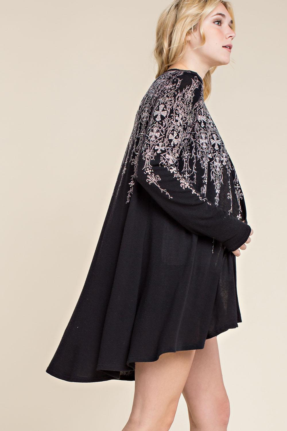 Black Bling Cardigan by Vocal - Image 4