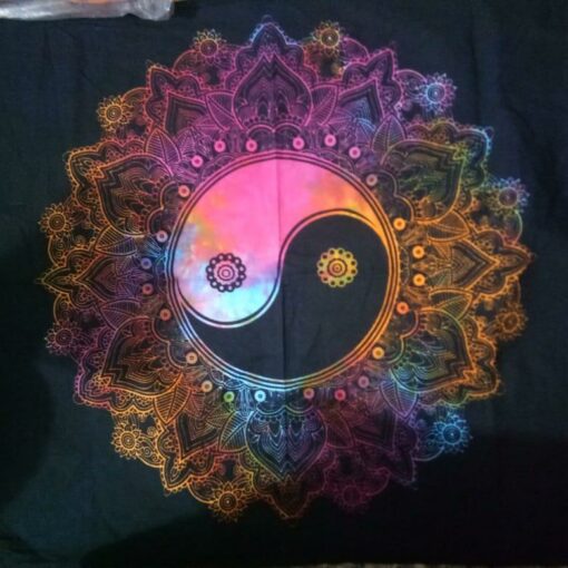 Yin Yang Flower Tiedye Poster Wall Hanging Handmade Cotton Tapestry 40" x 30" inch