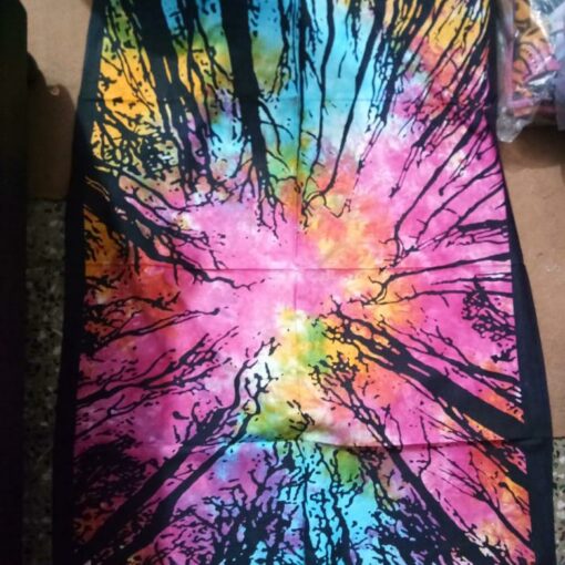 Forest Sky Tiedye Poster Wall Hanging Handmade Cotton Tapestry 40"x30" inch