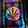 Big Hemp Leaf Tie dye Poster Wall Hanging Handmade Cotton Tapestry 40"x30" inch VTrendz