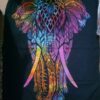 Elephant Black Base Tiedye Poster Wall Hanging Handmade Cotton Tapestry 40"x30" inch VTrendz