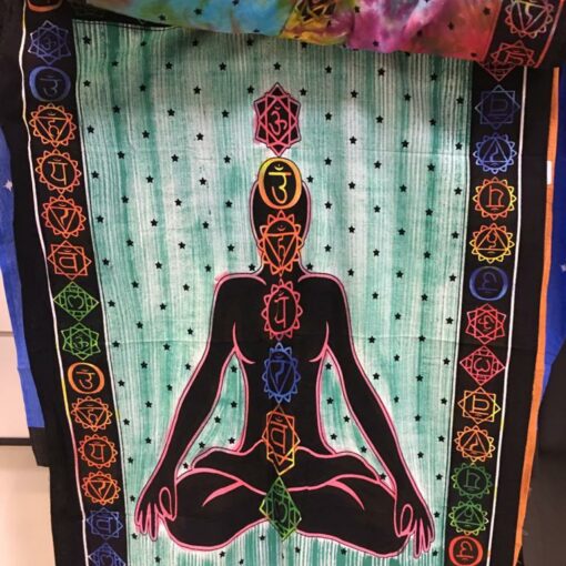 7 Chakra Multi Poster Wall Hanging Handmade Cotton Tapestry 40"x30" inch
