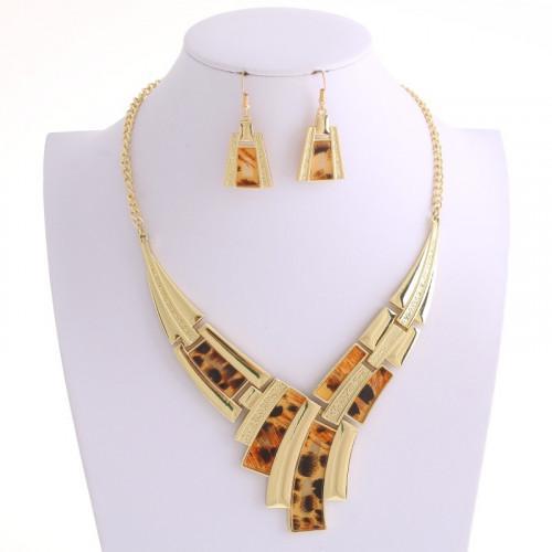 LeopardPrint Necklace Set with Hook Earrings - Image 2