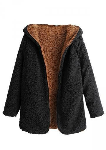 Teddy Coat Reversible Extremely Soft Faux Fur with Hoodie