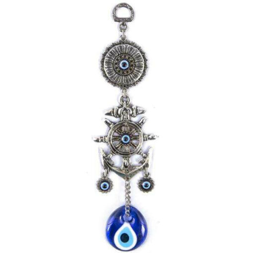 8.6" Inch Circle & Anchor evil eye Hanging, Handmade