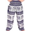 Thai Harem Pants Elastic Waist with Elephant Print and single pocket, Boho Pants Hippie Style Yoga comfort Bohemian 100 % Rayon VTrendz