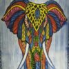 Elephant Tapestry Multicolor Wall Hanging Handmade Cotton Tapestry 84"x54" inch VTrendz