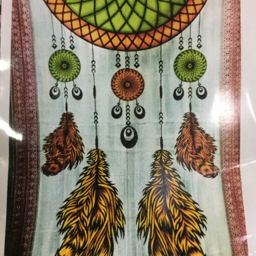 Dream Catcher 1/2 Circle Wall Hanging Handmade Cotton Tapestry 84"x54" inch