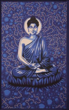 Buddha Bubble Wall Hanging Handmade Cotton Tapestry 84" x 54" inch
