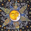 Celestial Sun Moon Star Horizontal Hang Wall Hanging Handmade Cotton Tapestry 84" x 54" inch VTrendz