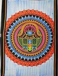 Hamsa Hand Wall Hanging Handmade Cotton Tapestry 84"x54" inch