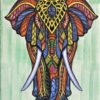 Elephant Tapestry Multicolor Wall Hanging Handmade Cotton Tapestry 84"x54" inch VTrendz