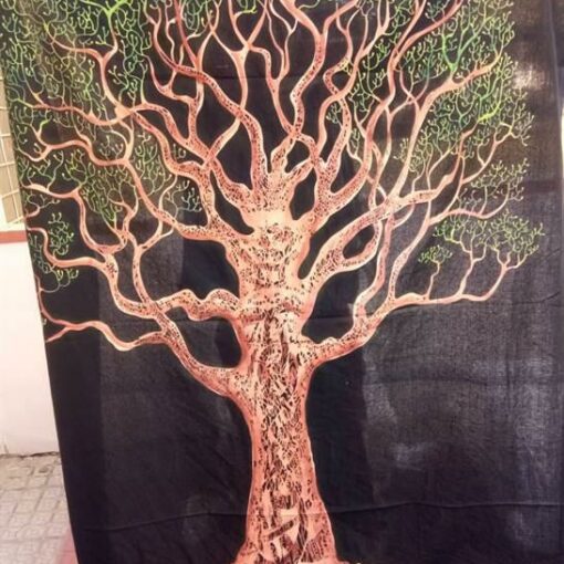 Celtic Spring Tree Wall Hanging Handmade Cotton Tapestry 84"x54" inch