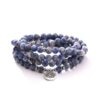 Lapis Lazuli 108 Mala 6 & 8mm Bead Stone Lotus Pendant Necklace Charm Natural Stone Yoga Bracelet Lapiz Lazuli VTrendz