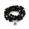 Black Tourmaline 108 Mala 6 & 8mm Beads Bracelet Mala Prayer Beads OM Charm Meditation Necklace VTrendz