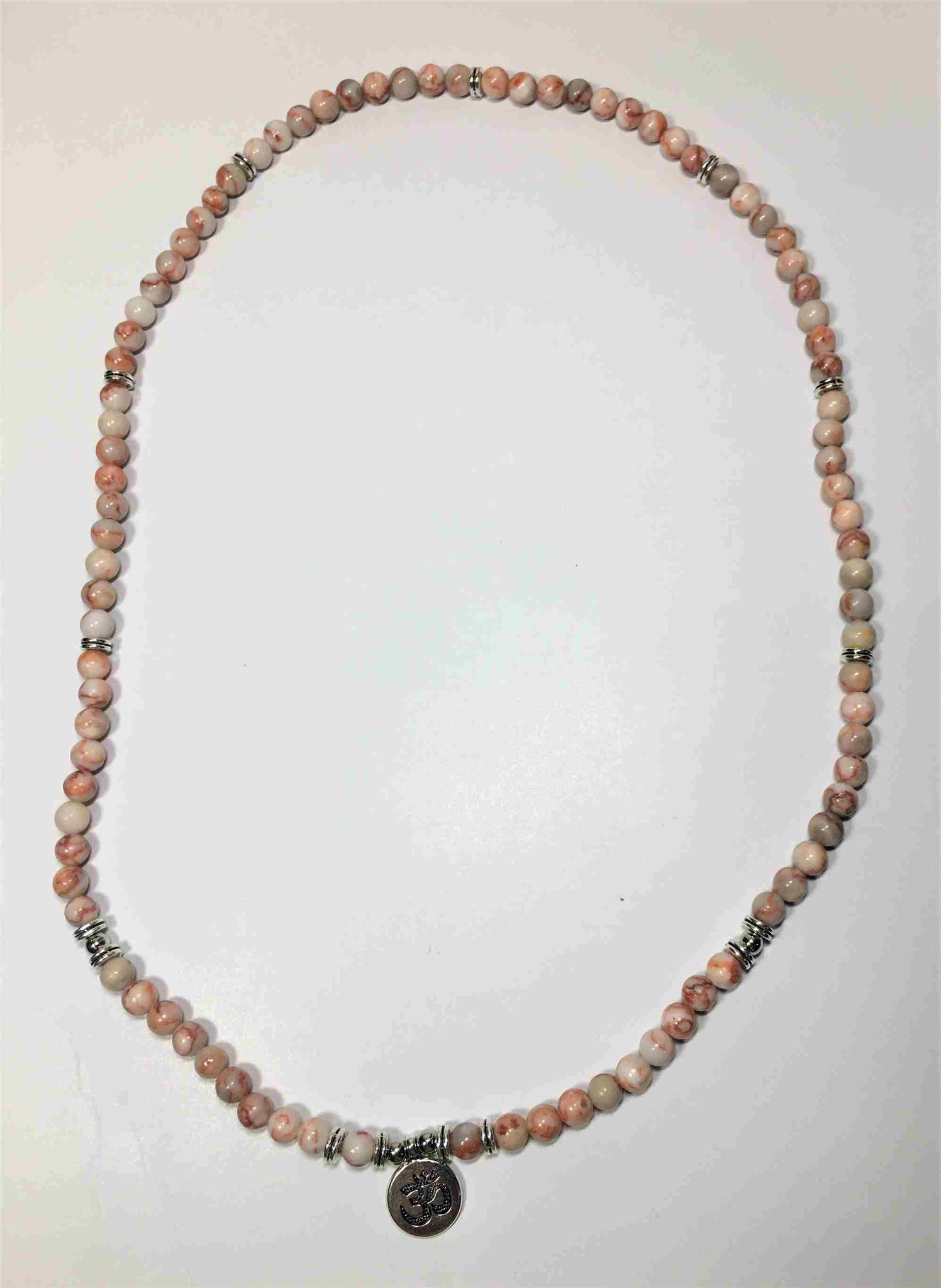 Sunstone/Rhodochrosite 108 Natural Stone Yoga 108 Mala 6 & 8mm Bead Necklace Charm Bracelet - Image 3