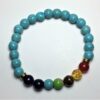 Turquoise 7 Chakra Natural Stone Bracelet with Buddha Face VTrendz