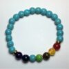 Turquoise 7 Chakra Natural Stone Bracelet with Buddha Face VTrendz