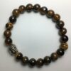 Tiger Eye Natural Stone Bracelet with Buddha, Tree of Life, Om Charms VTrendz
