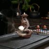 Hand with Lotus Flower Ceramic Backflow Incense Holder Waterfall Incense Burner, Reflux Burner, Handmade Ceramic, Home Decor for Meditation, Mini-Zen Experience VTrendz