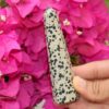Dalmatian Jasper Obelisk Tower Jumbo Healing Wand Spirit Stone 8 Faceted Pointed Obelisk Tower Healing Reiki Wand Metaphysical Balance Energy Approx. 3-4 inches tall VTrendz