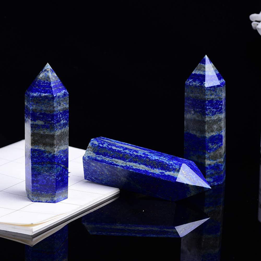 Lapis Lazuli Obelisk Tower Jumbo Healing Wand Spirit Stone 8 Faceted Pointed Obelisk Tower Healing Reiki Wand Metaphysical Balance Energy Approx. 2 - 5 inches tall - Image 2
