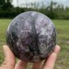Garnet Matrix Sphere Natural Stone For Healing Stone for Creativity, Intuition & Protection, Meditation Crystal Healing Grid Reiki Metaphysical Energy VTrendz