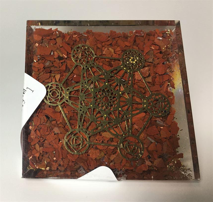 7-Chakra Orgonite Pyramid 2*2*2 inch - Image 2