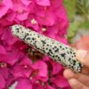 Dalmatian Jasper Obelisk Tower Jumbo Healing Wand Spirit Stone 8 Faceted Pointed Obelisk Tower Healing Reiki Wand Metaphysical Balance Energy Approx. 3-4 inches tall VTrendz