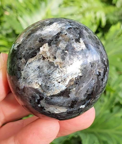Larvikite Sphere Natural Stone For Healing Stone for Creativity, Intuition & Protection, Meditation Crystal Healing Grid Reiki Metaphysical Energy. Weight varies between 250 to 450 grams per sphere