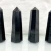 Black Tourmaline Obelisk Tower Jumbo Healing Wand Spirit Stone 4 or 8 Faceted Pointed Obelisk Tower Healing Reiki Wand Metaphysical Balance Energy Approx. 2 - 4 inches tall VTrendz