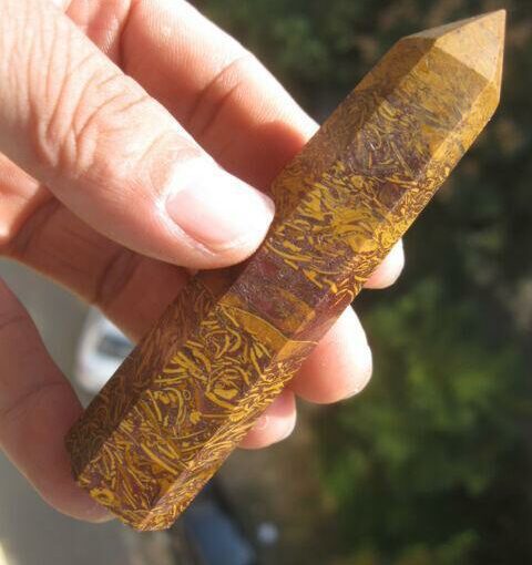 Mariam Jasper Obelisk Tower Jumbo Healing Wand Spirit Stone 4 or 8 Faceted Pointed Obelisk Tower Healing Reiki Wand Metaphysical Balance Energy Approx. 3-4 inches tall