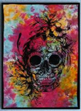 Sugar Skull Flower Tie dye Poster Wall Hanging Handmade Cotton Tapestry 40"x30" inch