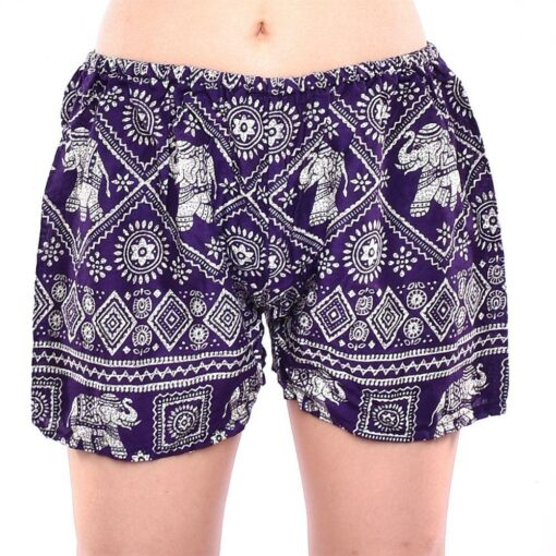 Elephant Print Comfy Shorts, Rayon Boho Shorts Hippie Bohemian Unisex One size Fitsmost
