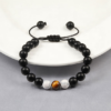 Black Agate Stone Beads with Tiger Eye and White Howlite Natural Stone Bracelet Unisex for Meditation and Relaxation VTrendz