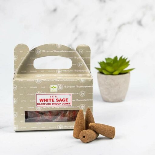 Satya White Sage BACKFLOW Cones