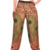 Thai Harem Pants Elastic Waist, Geometric Print and single pocket, Boho Pants Hippie Style Yoga comfort Bohemian 100% Rayon VTrendz