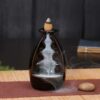 Retro Waterfall Black Ceramic Backflow Incense Holder Waterfall Incense Burner, Reflux Burner, Handmade Ceramic, Home Décor for Meditation, Mini-Zen Experience Size: 6.5*10.5 cm