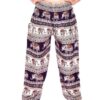 Thai Harem Pants Elastic Waist with Elephant Print and single pocket, Boho Pants Hippie Style Yoga comfort Bohemian 100% Rayon VTrendz