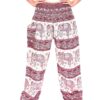 Thai Harem Pants Elastic Waist with Elephant Print and single pocket, Boho Pants Hippie Style Yoga comfort Bohemian 100% Rayon VTrendz
