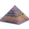 Orgonite Pyramid Layered 7-Chakra Stones with Om, Hexagram, or Hamsa Hand Symbols 3.5*3.5 inch base and 3 inch tall VTrendz