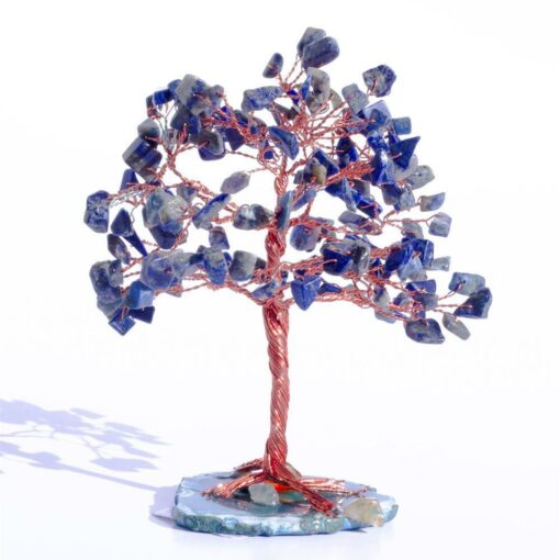 Lapis Lazuli Agate Slice base Gemstone Feng Shui Tree